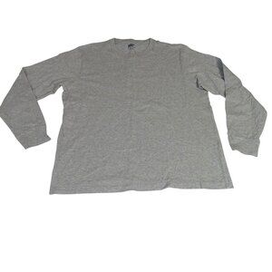 Lands End Men Heather Gray Long Sleeve Crewneck T-Shirt Size L Casual Minimalist